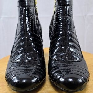 Elegant Black Patent Leather Ankle Boots